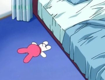 My Melody lying face down on the floor