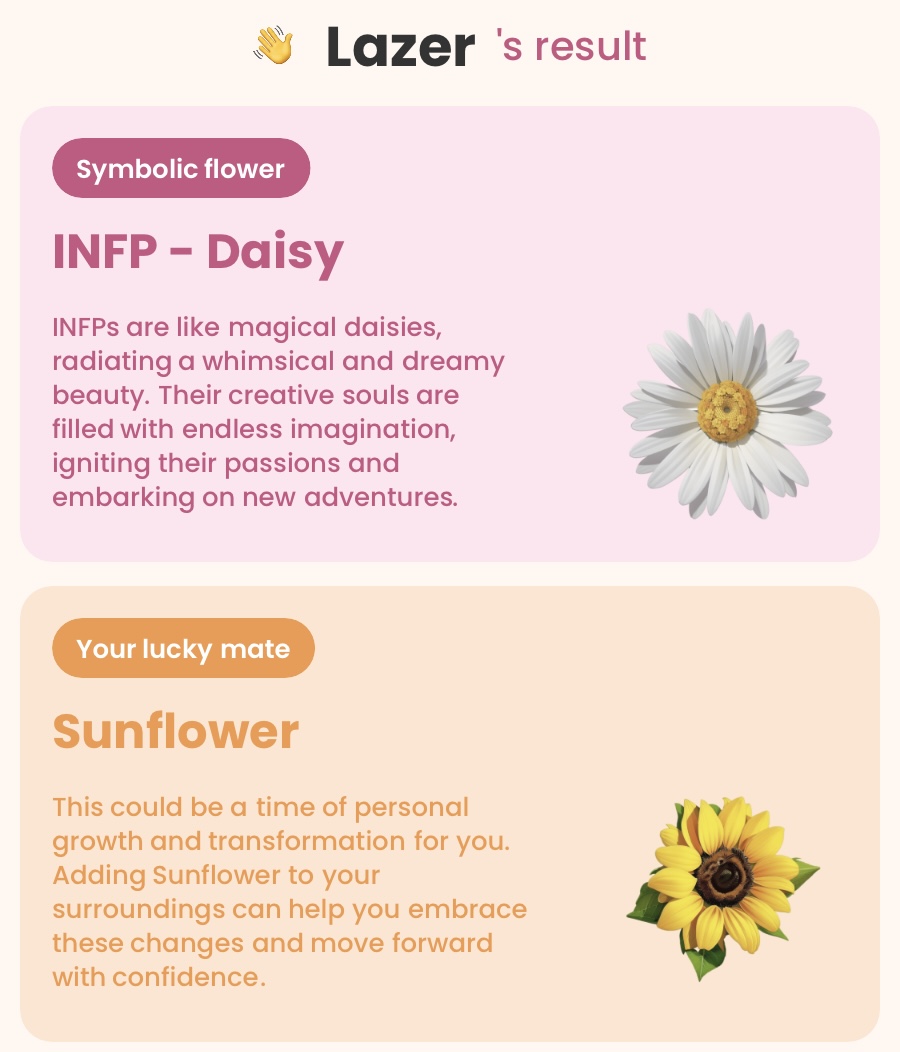 What flower you are?