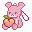 Peach Bear Keychain by Humanfinny
