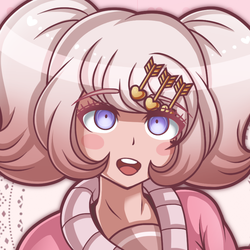 Valentine's Day illustration of my OC, Mika.