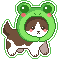 Kitty with Frog Hat Sticker by Lazer-Bunny